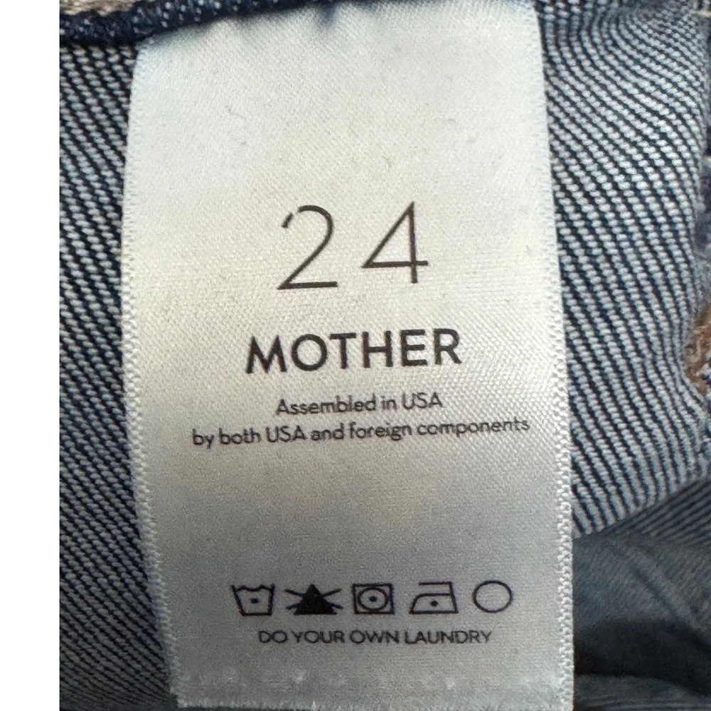 MOTHER Lil Patch Pocket Rambler Jeans Womens 24 High Rise Wide Leg‎ These Boots